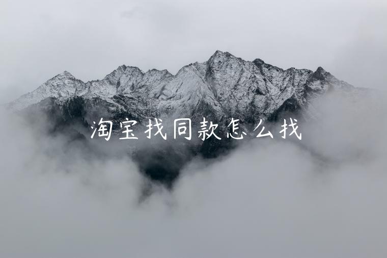 淘寶找同款怎么找